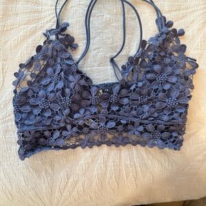 Floral Lace Bralette in Blue
